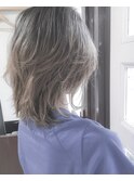 【Marl外国人風カラー】ホワイトアッシュのショートウルフ