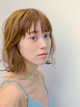 スリーヌーン(THREE noon) 20代30代40代◎小顔 無造作カール アッシュベージュ小顔