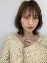 シー バイ ロンド 新宿(Sea by Lond)&nbsp;【佐藤健太郎】大人かわいいことりベージュシースルーバングボブ