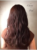 セミロング×チェリーピンク
