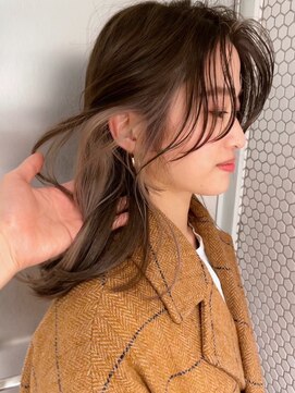 サイン 表参道(SIGN) レイヤーカットグレージュカラーデザインカラーシルキーベージュ