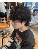 波巻きスパイラルパーマウルフカットツイストパーマメンズパーマ