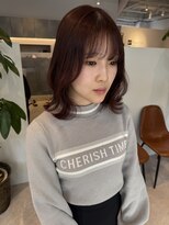 マルフェ 天王寺(marfe) くびれレイヤー 韓国風ミディアムレイヤー ピンクブラウン