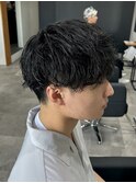メンズカットパーマシャドウパーママッシュ刈り上げナチュラル