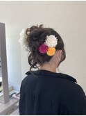 華やかシニヨンヘア