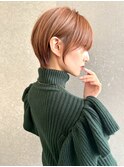 マロンベージュ/ショート/前髪/レイヤー/髪質改善/縮毛矯正/天神