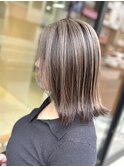 アンブレラカラー/グレージュ/レイヤーボブ/髪質改善
