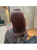 クレエ ヘアー デザイン(creer hair design)&nbsp;うるツヤ透明感カシスブラウン大人可愛いゆるふわセミロング