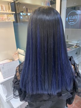 ルルバイアズール 草加店(LULU by azule) アンブレラカラー，ネイビーブルー，ブルーブラック【草加】