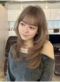 韓国風/レイヤー/前髪カット/オリーブ/透明感/ハッシュカット