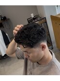 ショートラルフカール　リバースセンターパート