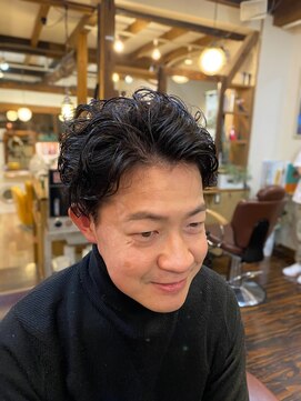 ウィード(WEED) ツーブロゆるふわウェーブ☆アップバングWETスタイル