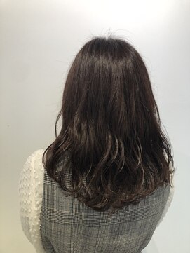アドラーブル 長岡リップス旭岡店(adorable) 愛され暗髪セミディ/毛先ふんわりカールアレンジ/艶感カラー