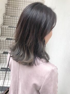 フロート 小阪店(float) アッシュグレー_マロンベージュ Aラインボブ かきあげ