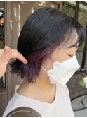 イアリングピンクパープル×ミニボブ