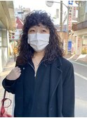 カーリーヘア　ロブ