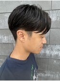 メンズマッシュセンターパートスパイラルパーマニュアンスパーマ