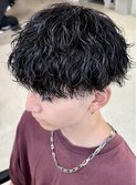 ツイストスパイラルパーマメンズマッシュセンターパート横浜西口