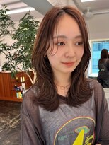 センターパートニュアンスパーマ