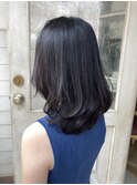 ナチュラルストレート毛先外しでまとまりやすい柔らかミディアム