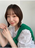 ボブレイヤーブリーチなしブルージュネビージュワンレン似合わせ
