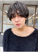 波巻きスパイラルパーマメンズマッシュツイストスパイラルパーマ