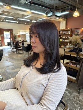 チャプター 問屋町(chapter) ミルクティーブラウンカラーレイヤーカットケアブリーチ韓国ヘア