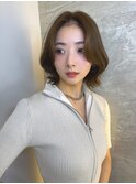 イメチェン外ハネボブ美髪ワイドバング/レイヤーカット顔周り