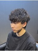 ビジネスツーブロック ウルフマッシュショート デザインパーマ
