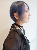 ブルーラベンダー/丸みショート