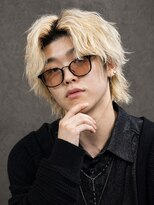 アウル 心斎橋(owl) センターパートウルフ×ハイトーン×ブリーチ×men's