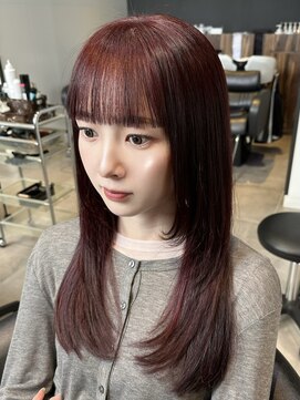 クリック 辰巳店(CLiC) ワインレッド×レイヤーカット