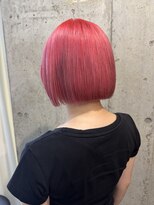ラニヘアサロン(lani hair salon)&nbsp;ピンクレッド/ボブ/ビビットカラー/暖色カラー/ハイトーン