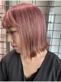 UMM國守】ツヤツヤピンクベージュ小顔切りっぱなしボブ☆
