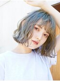 ミントアッシュ×透明感ミックスボブ