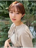 大人かわいい×耳掛け丸みボブ