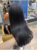 オージュアトリートメント 髪質改善 ロング ネイビーグレー