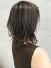 カットポイントデザインカラー♪ハイライトor脱白髪染めポイントハイライト