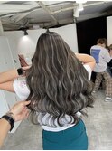 【難波】グレージュ　コントラストハイライト　大人ハイライト