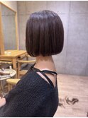 say.黒髪ボブルフネビージュ小顔ワンレン韓国ヘア暗髪ストレート