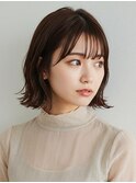ボブルフネビージュ小顔ワンレン黒髪