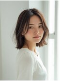 切りっぱなしボブ×顔まわりレイヤー×東川口
