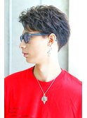  サイドパートショートワイルドツーブロック刈り上げテクノ