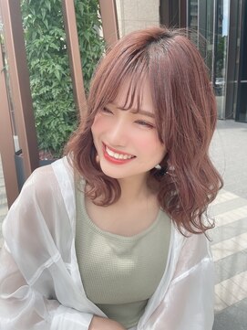 ロンド ジュルード 名古屋(Lond jeloud) フェミニンガーリー ボブ ミディアム 顔まわりレイヤー 512