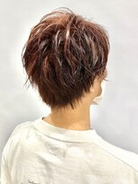 ヘア イノウエ HAIR INOUE 動きの出る赤系メッシュ!メンズショート