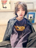 表参道roijir 束感ショート ×グレーピンク