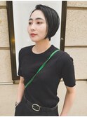 似合わせカットイメチェン小顔前髪ハンサム黒髪ショートボブ