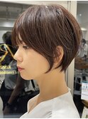 ●前下がりショートボブハンサムショートカットカラーパーマケア