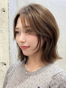 サイン 表参道(SIGN) 韓国ヘアーハッシュカットレイヤーカットグレージュブリーチ無し