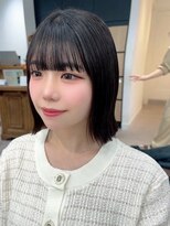 ネオリーブ クーロ(Neolive curro)&nbsp;小顔タッセルボブ×黒髪[ぱつっとボブ/縮毛矯正/横浜韓国]